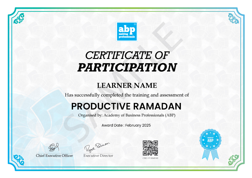 Productive Ramadan Certificate