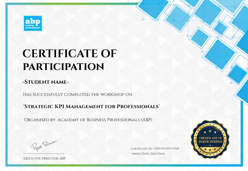 Strategic KPI Management Certificate