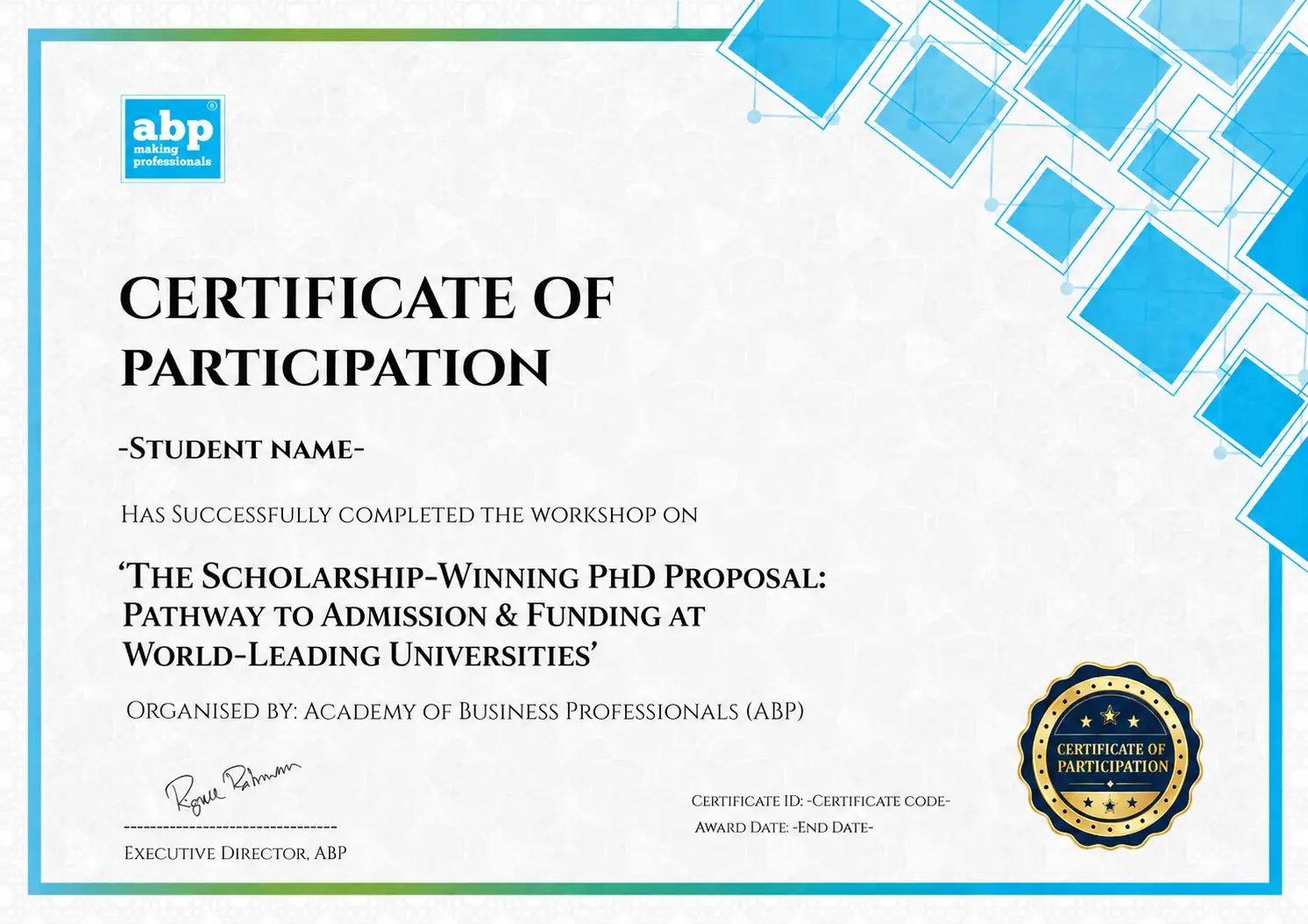 Certificate of Participation